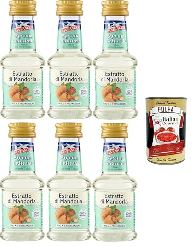 Paneangeli 100 % natürlicher Mandelextrakt, natürliches Lebensmittelaroma, ideal für Kuchen und Desserts, alkoholfrei, frei von Konservierungsstoffen,6x35 ml+ Italian Gourmet polpa 400g Paneangeli 100 % natürlicher Mandelextrakt, natürliches Lebensmittelaroma, ideal für Kuchen und Desserts, alkoholfrei, frei von Konservierungsstoffen,6x35 ml+ Italian Gourmet polpa 400g von Italian Gourmet E.R.