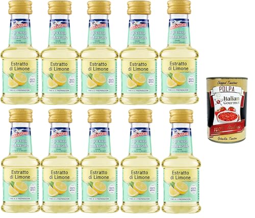 Paneangeli 100 % natürlicher Zitronenextrakt, natürliches Lebensmittelaroma, ideal für Kuchen und Desserts, alkoholfrei, frei von Konservierungsstoffen, 10x35 ml+ Italian Gourmet polpa 400g Paneangeli 100 % natürlicher Zitronenextrakt, natürliches Lebensmittelaroma, ideal für Kuchen und Desserts, alkoholfrei, frei von Konservierungsstoffen, 10x35 ml+ Italian Gourmet polpa 400g von Italian Gourmet E.R.
