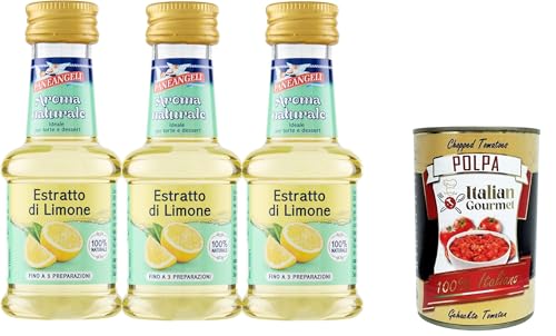 Paneangeli 100 % natürlicher Zitronenextrakt, natürliches Lebensmittelaroma, ideal für Kuchen und Desserts, alkoholfrei, frei von Konservierungsstoffen, 3x35 ml+ Italian Gourmet polpa 400g Paneangeli 100 % natürlicher Zitronenextrakt, natürliches Lebensmittelaroma, ideal für Kuchen und Desserts, alkoholfrei, frei von Konservierungsstoffen, 3x35 ml+ Italian Gourmet polpa 400g von Italian Gourmet E.R.