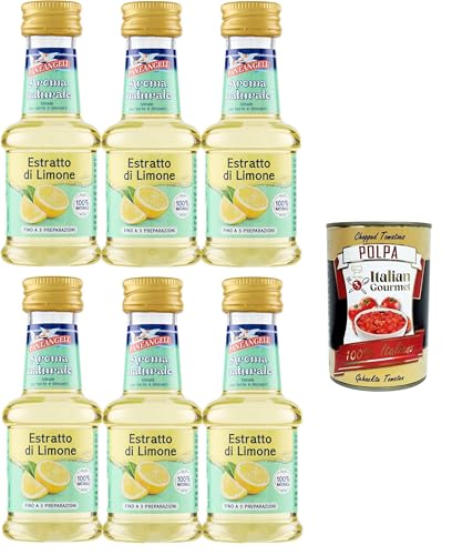 Paneangeli 100 % natürlicher Zitronenextrakt, natürliches Lebensmittelaroma, ideal für Kuchen und Desserts, alkoholfrei, frei von Konservierungsstoffen, 6x35 ml+ Italian Gourmet polpa 400g Paneangeli 100 % natürlicher Zitronenextrakt, natürliches Lebensmittelaroma, ideal für Kuchen und Desserts, alkoholfrei, frei von Konservierungsstoffen, 6x35 ml+ Italian Gourmet polpa 400g von Italian Gourmet E.R.