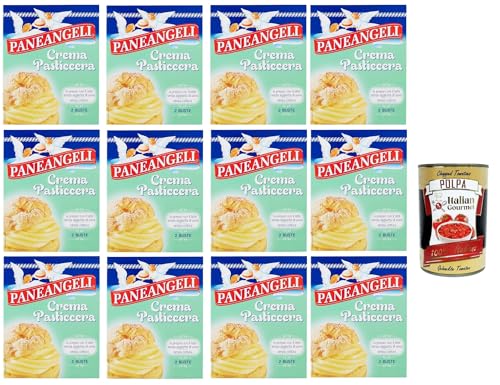 Paneangeli Crema Pasticcera Creme Pulver -Mischung Pudding kuchen, mit einem zarten Vanillegeschmack 12x 150g + Italian Gourmet polpa 400g Paneangeli Crema Pasticcera Creme Pulver -Mischung Pudding kuchen, mit einem zarten Vanillegeschmack 12x 150g + Italian Gourmet polpa 400g von Italian Gourmet E.R.