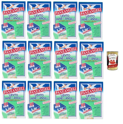 Paneangeli Lievito Pane degli Angeli Vaniglinato, Dolcious Hefe, Heasting Agent, sofortige Hefe mit zartem Duft von Vanillin, Vegan und Gluten -frei, 120 Beutel von 16 g + Italian Gourmet polpa 400g Paneangeli Lievito Pane degli Angeli Vaniglinato, Dolcious Hefe, Heasting Agent, sofortige Hefe mit zartem Duft von Vanillin, Vegan und Gluten -frei, 120 Beutel von 16 g + Italian Gourmet polpa 400g von Italian Gourmet E.R.