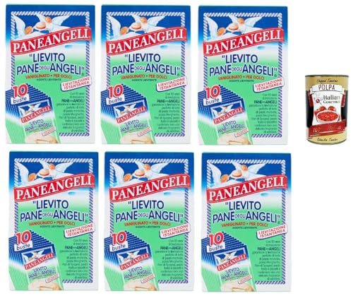 Paneangeli Lievito Pane degli Angeli Vaniglinato, Dolcious Hefe, Heasting Agent, sofortige Hefe mit zartem Duft von Vanillin, Vegan und Gluten -frei, 60 Beutel von 16 g + Italian Gourmet polpa 400g Paneangeli Lievito Pane degli Angeli Vaniglinato, Dolcious Hefe, Heasting Agent, sofortige Hefe mit zartem Duft von Vanillin, Vegan und Gluten -frei, 60 Beutel von 16 g + Italian Gourmet polpa 400g von Italian Gourmet E.R.