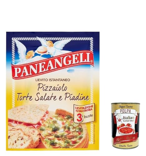 Paneangeli Lievito Pizzaiolo, Instanthefe Hefe zur Zubereitung köstlicher herzhafter Gerichte 20x 45g (3 Beutel à 15g) + Italian Gourmet polpa 400g von Italian Gourmet E.R.