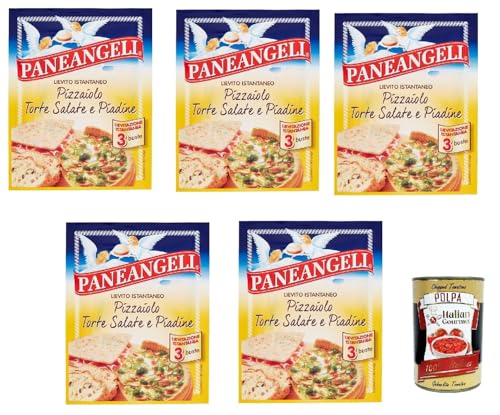 Paneangeli Lievito Pizzaiolo, Instanthefe Hefe zur Zubereitung köstlicher herzhafter Gerichte -5x 45g (3 Beutel à 15g) + Italian Gourmet polpa 400g von Italian Gourmet E.R.