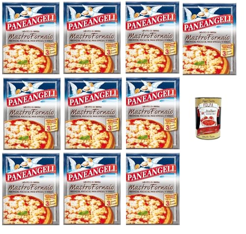 Paneangeli Lievito di Birra Mastro Fornaio - Bierhefe - Vielseitig einsetzbare dehydrierte Hefe für herzhafte und süße Speisen - 10x 21g (3 Beutel à 7g) + Italian Gourmet polpa 400g von Italian Gourmet E.R.