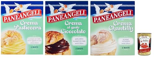 Paneangeli crema Testpaket Creme Chantilly Schokoalde Pudding Pulver Mischung Pudding kuchen, mit einem zarten Vanillegeschmack 3 Stuck + Italian Gourmet polpa 400g Paneangeli crema Testpaket Creme Chantilly Schokoalde Pudding Pulver Mischung Pudding kuchen, mit einem zarten Vanillegeschmack 3 Stuck + Italian Gourmet polpa 400g von Italian Gourmet E.R.