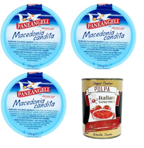 Paneangeli decora con macedonia candita mit kandiertem Obstsalat dekorieren 3x70 g + Italian Gourmet polpa 400g Paneangeli decora con macedonia candita mit kandiertem Obstsalat dekorieren 3x70 g + Italian Gourmet polpa 400g von Italian Gourmet E.R.