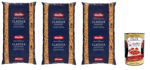 Pasta Barilla Sedani Rigati Ristorante Nr. 94 italienisch Nudeln 3x 5kg pack Catering Foodservice + Italian Gourmet polpa von Italian Gourmet E.R.