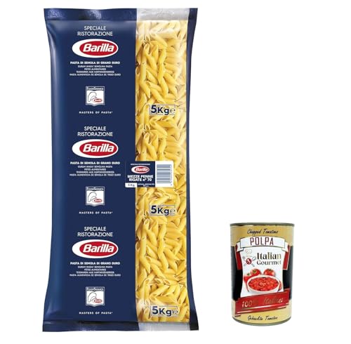 Pasta Mezze Penne rigate Ristorante Nr. 70 italienisch Nudeln 5kg pack + Italian Gourmet polpa von Italian Gourmet E.R.