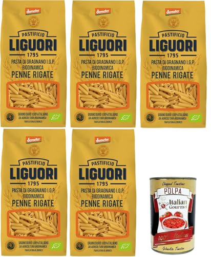 Pastificio Liguori, Pasta di Gragnano IGP Biodinamica, Penne Rigate Biodynamische Gragnano-Pasta mit IGP 5x400gr + Italian Gourmet polpa 400g Pastificio Liguori, Pasta di Gragnano IGP Biodinamica, Penne Rigate Biodynamische Gragnano-Pasta mit IGP 5x400gr + Italian Gourmet polpa 400g von Italian Gourmet E.R.
