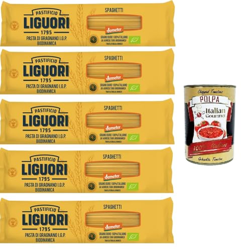 Pastificio Liguori, Pasta di Gragnano IGP Biodinamica, Spaghetti Biodynamische Gragnano-Pasta mit IGP 5x400gr + Italian Gourmet polpa 400g Pastificio Liguori, Pasta di Gragnano IGP Biodinamica, Spaghetti Biodynamische Gragnano-Pasta mit IGP 5x400gr + Italian Gourmet polpa 400g von Italian Gourmet E.R.