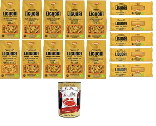 Pastificio Liguori, Testpaket Pasta di Gragnano IGP Biodinamica Fusilli,Penne RIgate, Spaghetti Biodynamische Gragnano-Pasta mit IGP 15x400gr + Italian Gourmet polpa 400g Pastificio Liguori, Testpaket Pasta di Gragnano IGP Biodinamica Fusilli,Penne RIgate, Spaghetti Biodynamische Gragnano-Pasta mit IGP 15x400gr + Italian Gourmet polpa 400g von Italian Gourmet E.R.