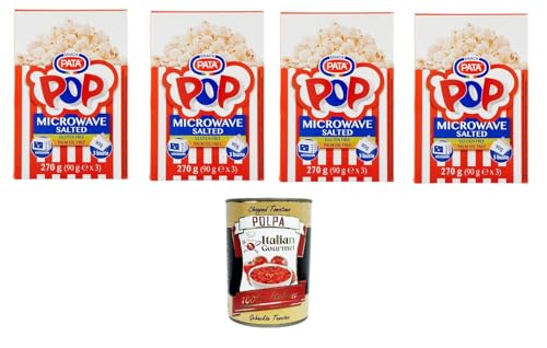 Pata Snack- Popcorn gesalzen Mikrowelle 4x270gr Packung mit 3 Beuteln à 90 g + Italian Gourmet polpa 400g Pata Snack- Popcorn gesalzen Mikrowelle 4x270gr Packung mit 3 Beuteln à 90 g + Italian Gourmet polpa 400g von Italian Gourmet E.R.