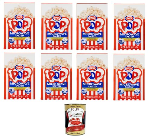 Pata Snack- Popcorn gesalzen Mikrowelle 8x270gr Packung mit 3 Beuteln à 90 g + Italian Gourmet polpa 400g Pata Snack- Popcorn gesalzen Mikrowelle 8x270gr Packung mit 3 Beuteln à 90 g + Italian Gourmet polpa 400g von Italian Gourmet E.R.