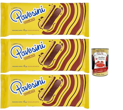 Pavesi Pavesini Double, Snack Croccante con Cioccolato Fondente, Knuspriger Snack mit dunkler Schokolade, leichter Snack, 3x 60g + Italian Gourmet polpa 400g Pavesi Pavesini Double, Snack Croccante con Cioccolato Fondente, Knuspriger Snack mit dunkler Schokolade, leichter Snack, 3x 60g + Italian Gourmet polpa 400g von Italian Gourmet E.R.