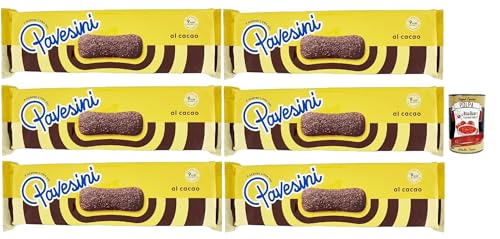 Pavesi Pavesini al Cacao, Biscotto Leggero per Colazione o Merenda, Leichter Keks mit Kakao zum Frühstück oder Snack, biscuits cookies, 6x 200 g + Italian Gourmet polpa 400g Pavesi Pavesini al Cacao, Biscotto Leggero per Colazione o Merenda, Leichter Keks mit Kakao zum Frühstück oder Snack, biscuits cookies, 6x 200 g + Italian Gourmet polpa 400g von Italian Gourmet E.R.