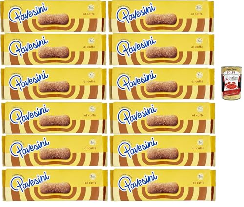 Pavesi Pavesini al Caffe', Biscotto Leggero per Colazione o Merenda, Leichter Keks mit Kaffee zum Frühstück oder Snack, biscuits cookies, 12x 200 g + Italian Gourmet polpa 400g Pavesi Pavesini al Caffe', Biscotto Leggero per Colazione o Merenda, Leichter Keks mit Kaffee zum Frühstück oder Snack, biscuits cookies, 12x 200 g + Italian Gourmet polpa 400g von Italian Gourmet E.R.