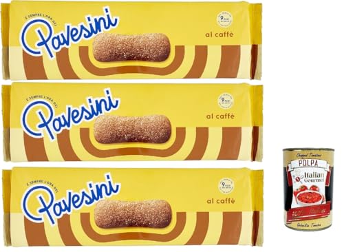 Pavesi Pavesini al Caffe', Biscotto Leggero per Colazione o Merenda, Leichter Keks mit Kaffee zum Frühstück oder Snack, biscuits cookies, 3x 200 g + Italian Gourmet polpa 400g Pavesi Pavesini al Caffe', Biscotto Leggero per Colazione o Merenda, Leichter Keks mit Kaffee zum Frühstück oder Snack, biscuits cookies, 3x 200 g + Italian Gourmet polpa 400g von Italian Gourmet E.R.