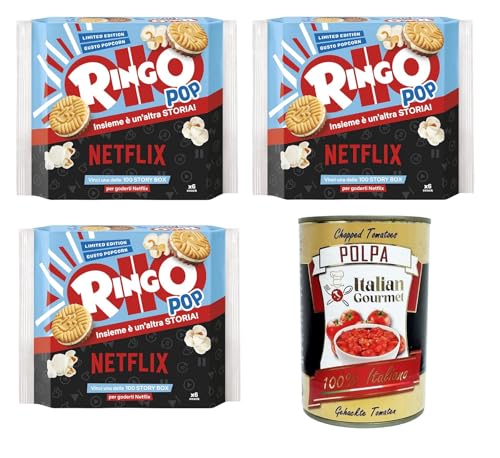 Pavesi Ringo Pop Kekse gefüllt mit Sahne mit Popcorngeschmack -3x 165 gr+ Italian Gourmet polpa 400g Pavesi Ringo Pop Kekse gefüllt mit Sahne mit Popcorngeschmack -3x 165 gr+ Italian Gourmet polpa 400g von Italian Gourmet E.R.
