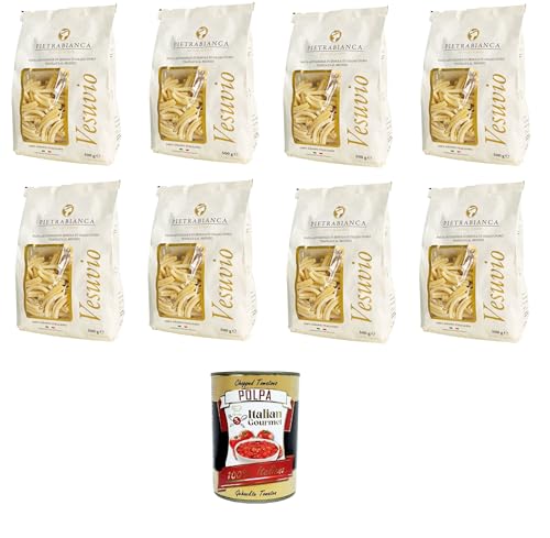 Pietrabianca, Pasta di Semola Artigianale trafilata al bronzo handgefertigte, aus Bronze gezogene Grießnudeln „Casarecce“ 8x500gr + Italian Gourmet polpa 400g Pietrabianca, Pasta di Semola Artigianale trafilata al bronzo handgefertigte, aus Bronze gezogene Grießnudeln „Casarecce“ 8x500gr + Italian Gourmet polpa 400g von Italian Gourmet E.R.