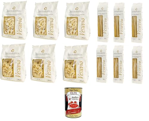 Pietrabianca, Testpaket Casarecce,Linguine,Scialatielli,Spaghetti handgefertigte, aus Bronze gezogene Grießnudeln 12x500gr + Italian Gourmet polpa 400g Pietrabianca, Testpaket Casarecce,Linguine,Scialatielli,Spaghetti handgefertigte, aus Bronze gezogene Grießnudeln 12x500gr + Italian Gourmet polpa 400g von Italian Gourmet E.R.