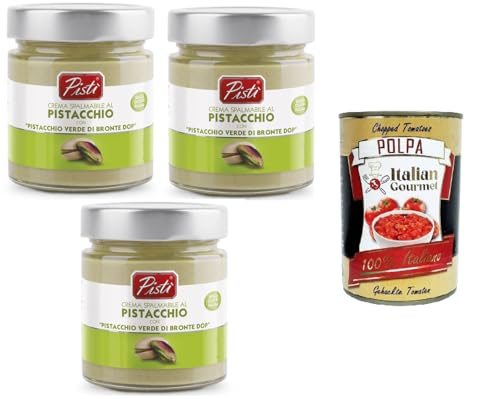 Pistì Crema Spalmabile al Pistacchio con "Pistacchio Verde di Bronte Dop" Pistazien-Aufstrichcreme mit „Grünen Pistazien von Bronte Dop“ 3x200gr + Italian Gourmet polpa 400g Pistì Crema Spalmabile al Pistacchio con "Pistacchio Verde di Bronte Dop" Pistazien-Aufstrichcreme mit „Grünen Pistazien von Bronte Dop“ 3x200gr + Italian Gourmet polpa 400g von Italian Gourmet E.R.