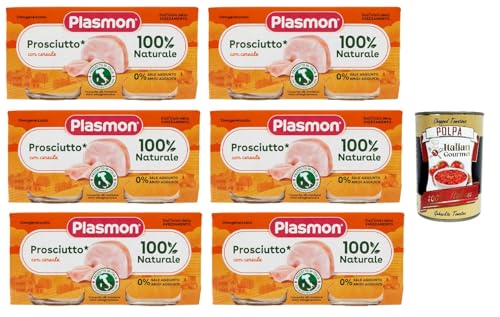 Plasmon Carne Prosciutto e cereale 6x (2x80g) Mit italienischem Fleisch, 100% natürlich, ohne Stärken und Räume hinzugefügt + Italian Gourmet polpa 400g von Italian Gourmet E.R.