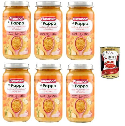 Plasmon La Pappa Verdure, Prosciutto e Pastina la Pappa Gemüse, Schinken und Pastina 6x200 g+ Italian Gourmet Polpa di Pomodoro 400g Plasmon La Pappa Verdure, Prosciutto e Pastina la Pappa Gemüse, Schinken und Pastina 6x200 g+ Italian Gourmet Polpa di Pomodoro 400g von Italian Gourmet E.R.
