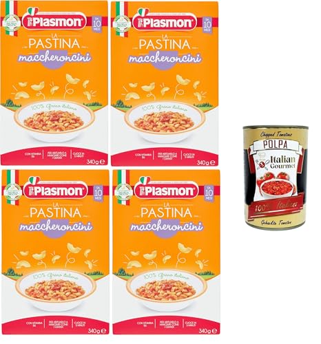 Plasmon La Pastina Maccheroncini Babynudeln seit mehr als 10 Monaten 4x300gr + Italian Gourmet polpa 400g Plasmon La Pastina Maccheroncini Babynudeln seit mehr als 10 Monaten 4x300gr + Italian Gourmet polpa 400g von Italian Gourmet E.R.