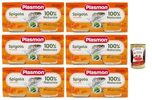 Plasmon Pesce Spigola con Patate, 6x (2x 80g) , Mit ausgewählten Zutaten, 100% natürlich, Ohne Stärken und Salz hinzugefügt + Italian Gourmet polpa 400g von Italian Gourmet E.R.