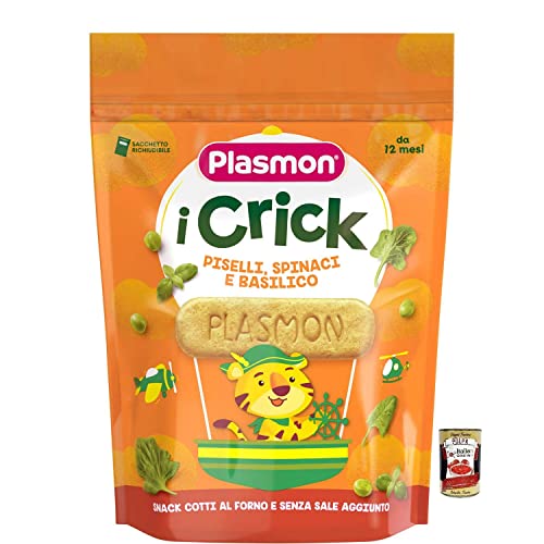 Plasmon i Crick,Snacks mit Erbsen, Spinat, Basilikum Geschmack Beutel mit 100g + Italian Gourmet Polpa di Pomodoro 400g Dose Plasmon i Crick,Snacks mit Erbsen, Spinat, Basilikum Geschmack Beutel mit 100g + Italian Gourmet Polpa di Pomodoro 400g Dose von Italian Gourmet E.R.