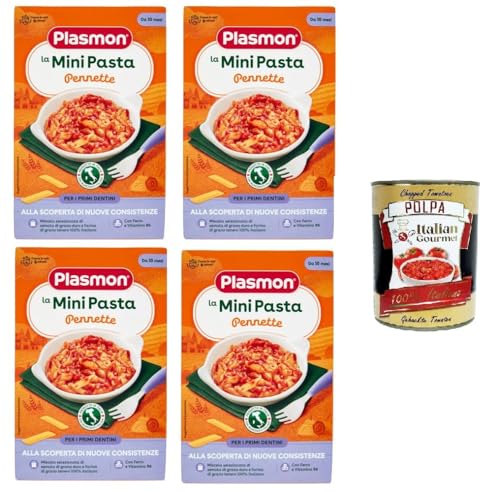 Plasmon la Mini Pasta Pennette die Mini -Stifte Pennette Pasta für Babys ab 10+ 4x 300 g + Italian Gourmet polpa 400g Plasmon la Mini Pasta Pennette die Mini -Stifte Pennette Pasta für Babys ab 10+ 4x 300 g + Italian Gourmet polpa 400g von Italian Gourmet E.R.