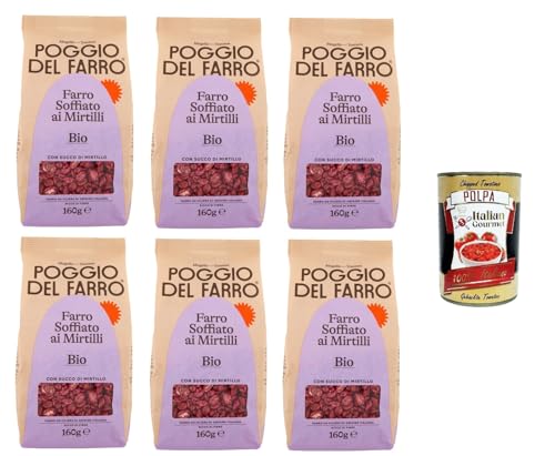 Poggio del Farro-Farro Soffiato ai Mirtilli Gepuffter Dinkel mit Blaubeeren 6x160gr + Italian Gourmet polpa 400g Poggio del Farro-Farro Soffiato ai Mirtilli Gepuffter Dinkel mit Blaubeeren 6x160gr + Italian Gourmet polpa 400g von Italian Gourmet E.R.