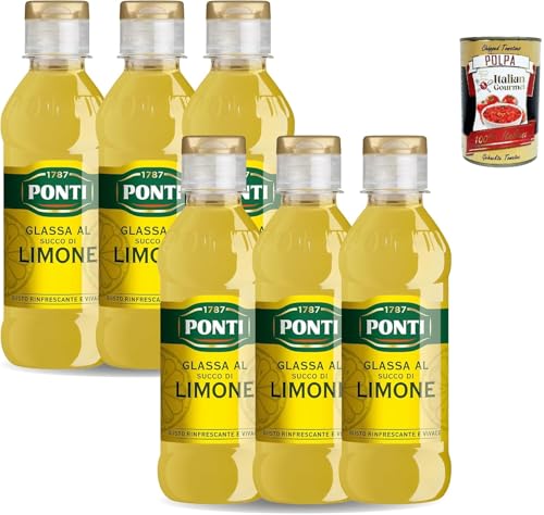 Ponti, Gastronomische Glasur mit Zitronensaft, cremig und erfrischend, ideal zum Aroma -Fleisch-, Fisch- und Obstsalatgerichten, 100% in Italien, 6x 220g + Italian Gourmet polpa 400g Ponti, Gastronomische Glasur mit Zitronensaft, cremig und erfrischend, ideal zum Aroma -Fleisch-, Fisch- und Obstsalatgerichten, 100% in Italien, 6x 220g + Italian Gourmet polpa 400g von Italian Gourmet E.R.