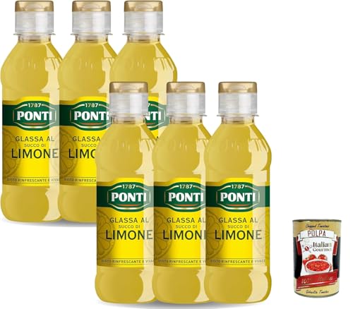 Ponti, Gastronomische Glasur mit Zitronensaft, cremig und erfrischend, ideal zum Aroma -Fleisch-, Fisch- und Obstsalatgerichten, 6x 220 g + Italian Gourmet polpa 400g Ponti, Gastronomische Glasur mit Zitronensaft, cremig und erfrischend, ideal zum Aroma -Fleisch-, Fisch- und Obstsalatgerichten, 6x 220 g + Italian Gourmet polpa 400g von Italian Gourmet E.R.