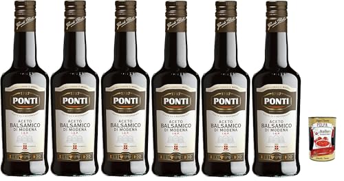 Ponti, Modena I.G.P. Balsamico-Essig, aus Trauben von 7 ausgewählten Rebsorten und edler Weinessig, ideal zum Würzen von rohem und gekochtem rotem Fleisch, 6x 500 ml + Italian Gourmet polpa 400g Ponti, Modena I.G.P. Balsamico-Essig, aus Trauben von 7 ausgewählten Rebsorten und edler Weinessig, ideal zum Würzen von rohem und gekochtem rotem Fleisch, 6x 500 ml + Italian Gourmet polpa 400g von Italian Gourmet E.R.