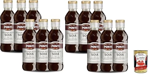 Ponti, Soja -Glasur mit Balsamico -Essig von Modena I.G.P., ideal für alle Rezepte, herzhafter und intensiver Geschmack, 12x 240 g + Italian Gourmet polpa 400g Ponti, Soja -Glasur mit Balsamico -Essig von Modena I.G.P., ideal für alle Rezepte, herzhafter und intensiver Geschmack, 12x 240 g + Italian Gourmet polpa 400g von Italian Gourmet E.R.