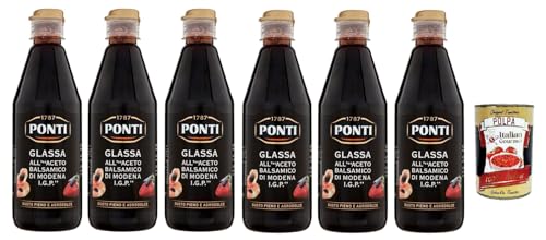 Ponti Glassa all' Aceto Balsamico di Modena, Glasur mit Balsamico-Essig aus Modena I.G.P., 6x 500g + Italian Gourmet polpa 400g Ponti Glassa all' Aceto Balsamico di Modena, Glasur mit Balsamico-Essig aus Modena I.G.P., 6x 500g + Italian Gourmet polpa 400g von Italian Gourmet E.R.
