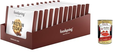 Protein Cookie, Proteinkeks, Schokoladenchips, 12 x 50 g, echte Keksekonsistenz, viele Proteine, wenige Zucker, der Snack passt zu echtem Kakao + Italian Gourmet polpa 400g Protein Cookie, Proteinkeks, Schokoladenchips, 12 x 50 g, echte Keksekonsistenz, viele Proteine, wenige Zucker, der Snack passt zu echtem Kakao + Italian Gourmet polpa 400g von Italian Gourmet E.R.