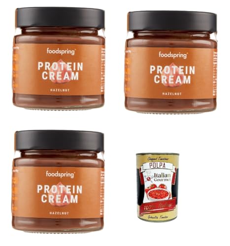 Protein Cream, 3x 200g, Schokocreme mit hohem Proteingehalt bei 85% weniger Zucker + Italian Gourmet polpa 400g Protein Cream, 3x 200g, Schokocreme mit hohem Proteingehalt bei 85% weniger Zucker + Italian Gourmet polpa 400g von Italian Gourmet E.R.