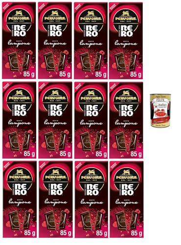 Prugina NERO Tavoletta cioccolato Fondente Limited Edition Lampone, Dunkler Schokoladen- und Himbeerriegel 12x 85g + Italian Gourmet polpa 400g Prugina NERO Tavoletta cioccolato Fondente Limited Edition Lampone, Dunkler Schokoladen- und Himbeerriegel 12x 85g + Italian Gourmet polpa 400g von Italian Gourmet E.R.