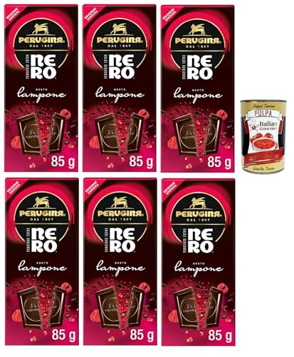 Prugina NERO Tavoletta cioccolato Fondente Limited Edition Lampone, Dunkler Schokoladen- und Himbeerriegel 6x 85g + Italian Gourmet polpa 400g Prugina NERO Tavoletta cioccolato Fondente Limited Edition Lampone, Dunkler Schokoladen- und Himbeerriegel 6x 85g + Italian Gourmet polpa 400g von Italian Gourmet E.R.