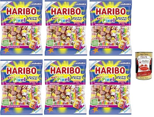 Rainbow Pixel Caramelle Gommose Frizzanti, Gusto Frutta, Funkelnde Gummibonkänen, Obstgeschmack 6x 160g + Italian Gourmet polpa 400g Rainbow Pixel Caramelle Gommose Frizzanti, Gusto Frutta, Funkelnde Gummibonkänen, Obstgeschmack 6x 160g + Italian Gourmet polpa 400g von Italian Gourmet E.R.