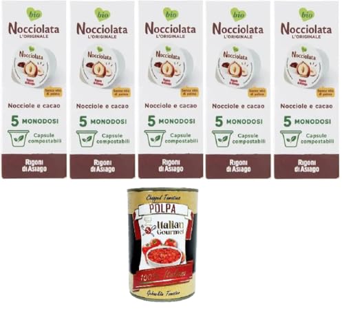 Rigoni D'asiago Nocciolata L'originale Nocciola e Cacao 5 monodosi Nocciolata Das Original aus Haselnuss und Kakao, 5 Einzeldosen 5x100gr +Italian Gourmet Polpa di Pomodoro 400gr Rigoni D'asiago Nocciolata L'originale Nocciola e Cacao 5 monodosi Nocciolata Das Original aus Haselnuss und Kakao, 5 Einzeldosen 5x100gr +Italian Gourmet Polpa di Pomodoro 400gr von Italian Gourmet E.R.