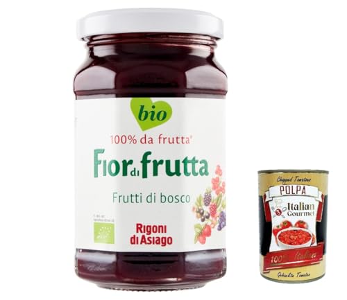 Rigoni di Asiago 12x 250g - Fiordifrutta Fruchtaufstrich - Beeren -Aufstrich, Marmelade Konfitüre Brotaufstriche Original aus Italien + Italian Gourmet polpa 400g von Italian Gourmet E.R.