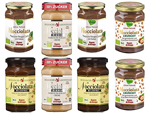 Rigoni di Asiago - 2x Nocciolata, 2x Milchfrei & 2x Bianca 2x Crunchy - 6x 270g + 2x 250g Haselnusscreme Nuss Nougat Creme ohne Palmöl Brotaufstrich + Italian Gourmet Polpa Rigoni di Asiago - 2x Nocciolata, 2x Milchfrei & 2x Bianca 2x Crunchy - 6x 270g + 2x 250g Haselnusscreme Nuss Nougat Creme ohne Palmöl Brotaufstrich + Italian Gourmet Polpa von Italian Gourmet E.R.