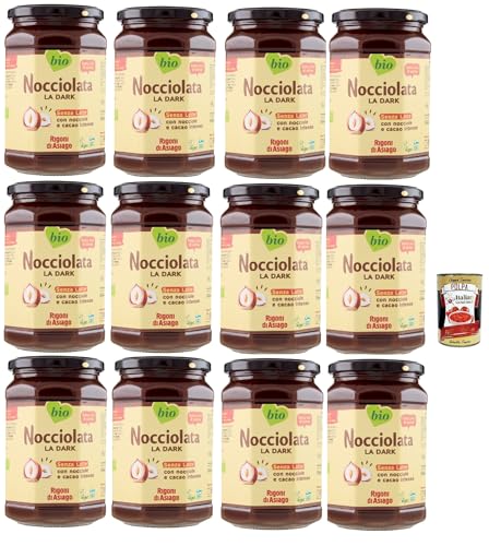 Rigoni di Asiago Nocciolata, La Dark, Milchfrei, 12x 650g, Haselnusscreme ohne Palmöl, Nuss Nougat Creme ohne Palmöl, Leckerer Brotaufstrich, Vegan + Italian Gourmet polpa 400g Rigoni di Asiago Nocciolata, La Dark, Milchfrei, 12x 650g, Haselnusscreme ohne Palmöl, Nuss Nougat Creme ohne Palmöl, Leckerer Brotaufstrich, Vegan + Italian Gourmet polpa 400g von Italian Gourmet E.R.