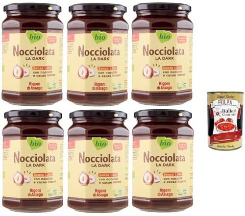 Rigoni di Asiago Nocciolata, La Dark, Milchfrei, 6x 650g, Haselnusscreme ohne Palmöl, Nuss Nougat Creme ohne Palmöl, Leckerer Brotaufstrich, Vegan + Italian Gourmet polpa 400g Rigoni di Asiago Nocciolata, La Dark, Milchfrei, 6x 650g, Haselnusscreme ohne Palmöl, Nuss Nougat Creme ohne Palmöl, Leckerer Brotaufstrich, Vegan + Italian Gourmet polpa 400g von Italian Gourmet E.R.