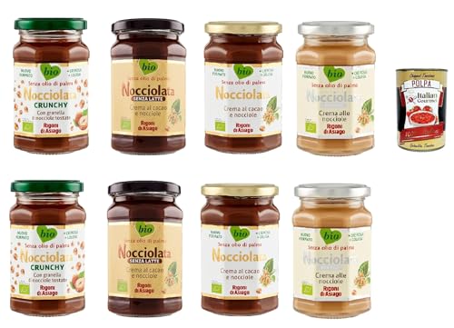 Rigoni di Asiago Nocciolata - Testpaket, 8x 250g, Haselnusscreme ohne Palmöl, Nuss Nougat Creme ohne Palmöl, Leckerer Brotaufstrich + Italian Gourmet polpa 400g Rigoni di Asiago Nocciolata - Testpaket, 8x 250g, Haselnusscreme ohne Palmöl, Nuss Nougat Creme ohne Palmöl, Leckerer Brotaufstrich + Italian Gourmet polpa 400g von Italian Gourmet E.R.